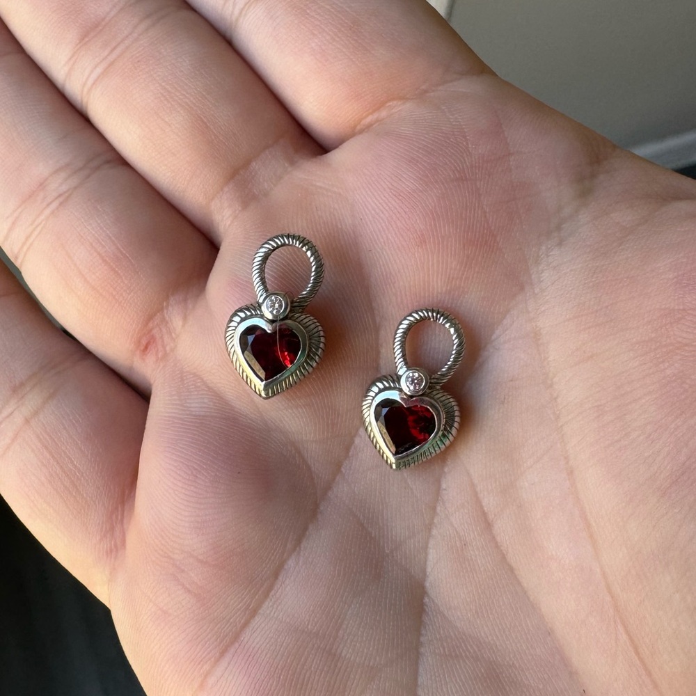 Judith Ripka ruby cz earring charms